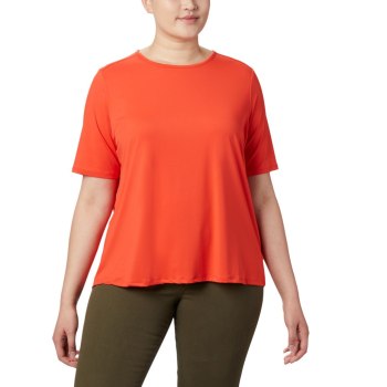 Columbia Chill River Short Sleeve Plus Size, Camiseta Rojos Para Mujer | 659408-HIP